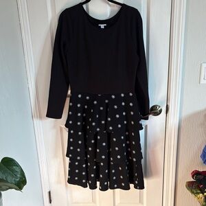 Black Dress with White Polka Dots